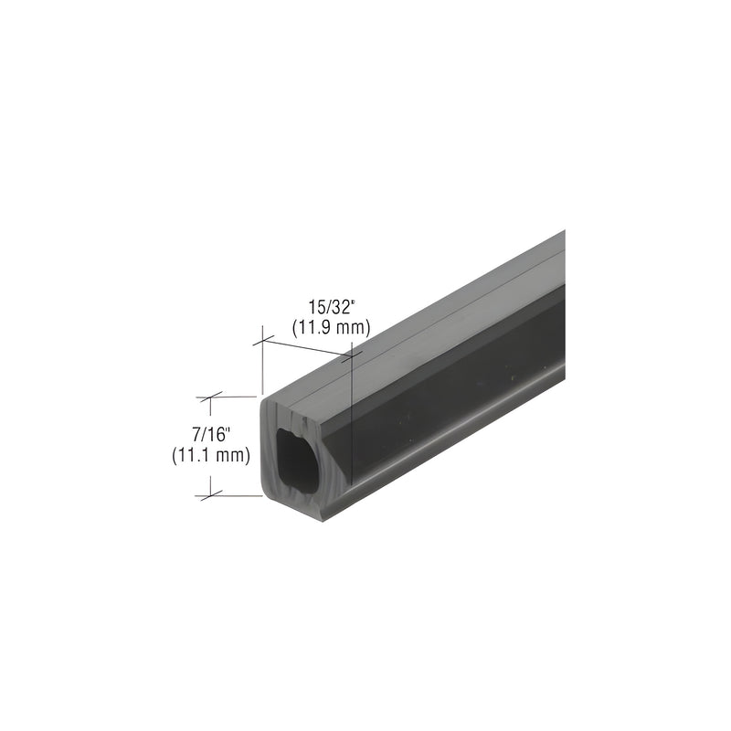 A close-up view of a black EPDM spacer gasket showing its rectangular profile and dimensions.