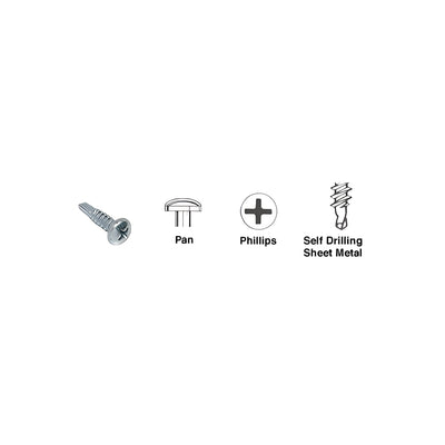 CRL Zinc 8-18 x 1/2" Pan Head Phillips Tek® Self-Drilling Screws