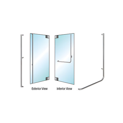 CRL-Blumcraft® Brushed Stainless Right Hand Glass Mount 'F' Exterior Dummy Handle