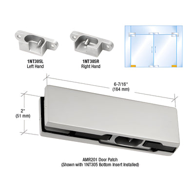 CRL Brushed Stainless LH European Bottom Door Patch Fitting