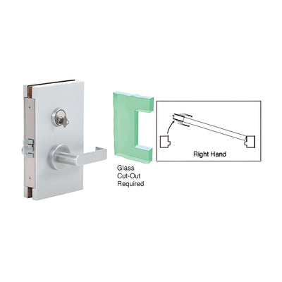 CRL Satin Anodized 6" x 10" RH Center Lock with Deadlatch in Class Room Function