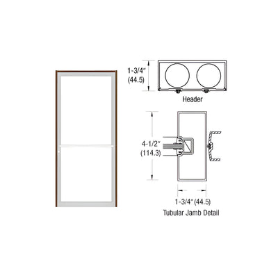 CRL-U.S. Aluminum Bronze Black Anodized 39-1/2" x 85-3/4" 450 Series Up and Over Single Door Frame for Center Hung OHCC