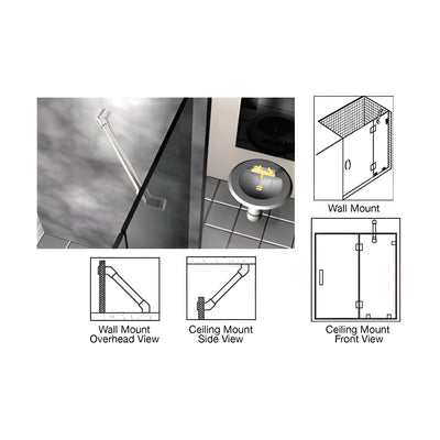 CRL Polished Chrome 39" Thru-Glass To Wall/Ceiling Mounted Support Bar