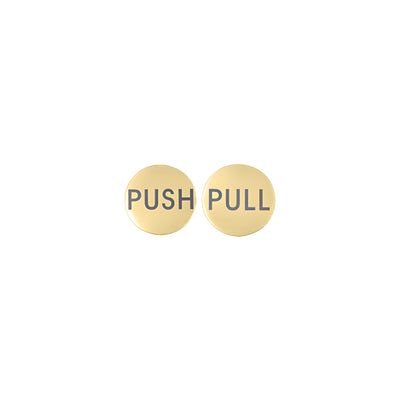 CRL Satin Brass 2" Round Push/Pull Set - Etched Brass