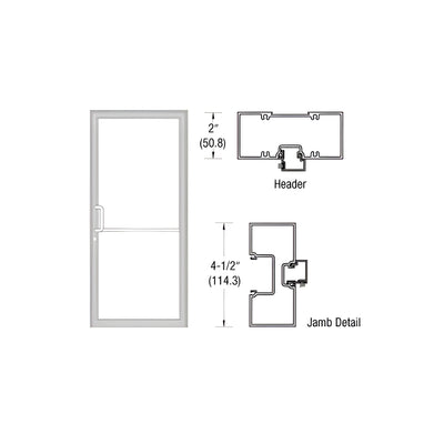 CRL-U.S. Aluminum Clear Anodized Class 1 40" x 86" 451 Series Left Hand Tubular Offset Pivot Up and Over Frame Complete (1F)