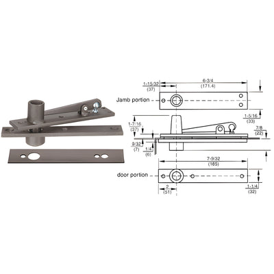 Rixson® Heavy-Duty Center-Hung Top Pivot with Dark Bronze Cover Plate