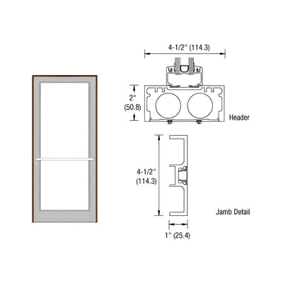 CRL-U.S. Aluminum Dark Bronze/Black Anodized Class 1 DF800 Up/Over Sub Frame for a Single Door