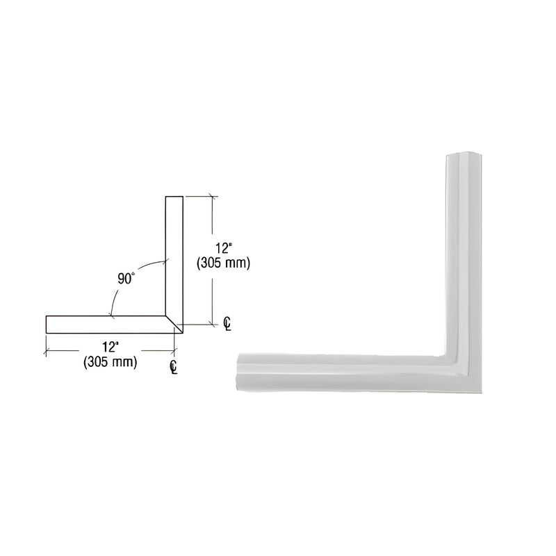 A technical diagram and product view of a metallic silver 90-degree aluminum corner connector for 1-1/2 inch diameter tubing.