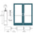 CRL-U.S. Aluminum Custom KYNAR® Paint Custom Pair Series 400 Medium Stile Geared Hinge Entrance Door for Surface Mount Door Closers