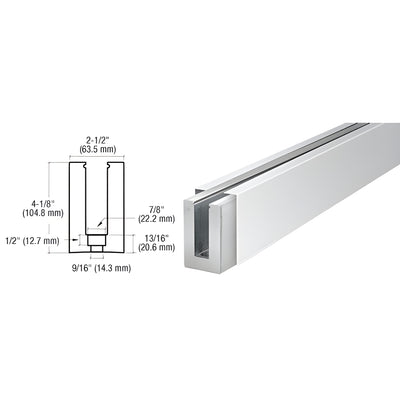 CRL B5S Series Polished Stainless Custom Square Base Shoe Drilled for 1/2" Glass