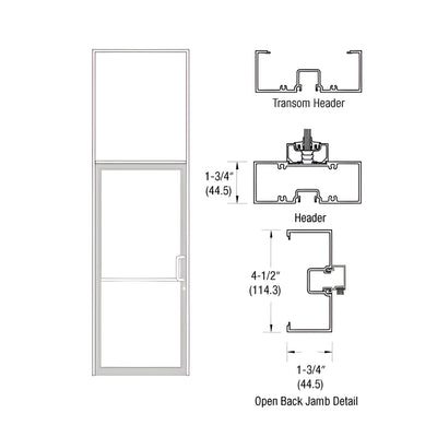 CRL-U.S. Aluminum White KYNAR® Paint Single Door 39-1/2" x 126" Right Hand Transom Frame