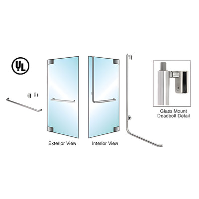 CRL-Blumcraft® Polished Stainless Left Hand Reverse Glass Mount Cylinder/Thumbturn "A" Exterior Top Securing Deadbolt Handle