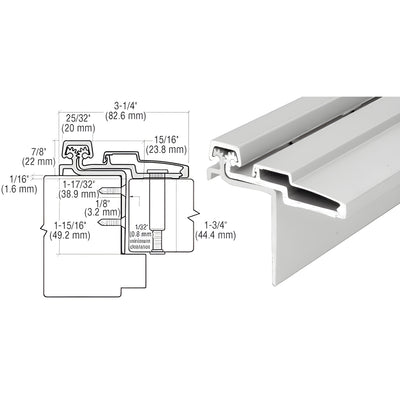 CRL Satin Anodized 83" Roton 211HD Series Heavy-Duty Half Surface With Frame Leaf Wrap-Around Continuous Hinge