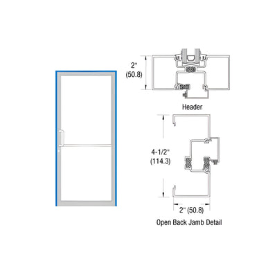 CRL-U.S. Aluminum Custom Size Custom KYNAR® Paint Series IT451 Open Back Offset Pivot Up and Over Frame Complete (1F)