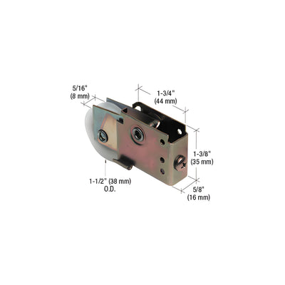 CRL 1-1/2" Nylon Sliding Mirror Door Roller with 9/16" Wide Housing for Marshall