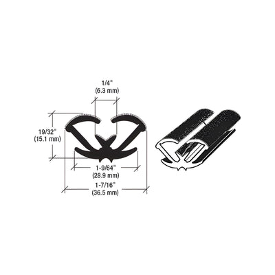CRL 96" Flexible Flocked Rubber Glass Run Channel for Chevy, Pontiac, Olds and Buick 1977+ Rear Door