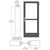 CRL-U.S. Aluminum Bronze Black Anodized Custom Single Series 400 Medium Stile Butt Hinged Entrance Door for Surface Mount Door Closer