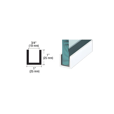 CRL White Wet / Dry Glaze 1" Deep U-Channel 120" Stock Length