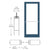 CRL-U.S. Aluminum Custom KYNAR® Paint Custom Single Series 400 Medium Stile Center Pivot Entrance Door for Overhead Concealed Door Closer
