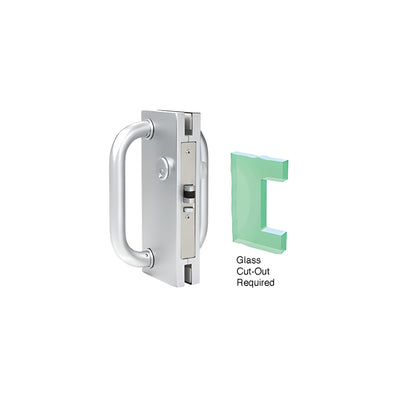 CRL Satin Anodized 4" x 10" LH/RHR Center Lock with Deadlatch