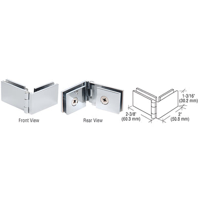 CRL Chrome 90 Degree Glass-to-Glass Showcase Hinge