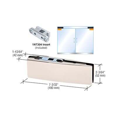 CRL Polished Stainless Curved Top Door Patch Fitting with 1NT304 Insert