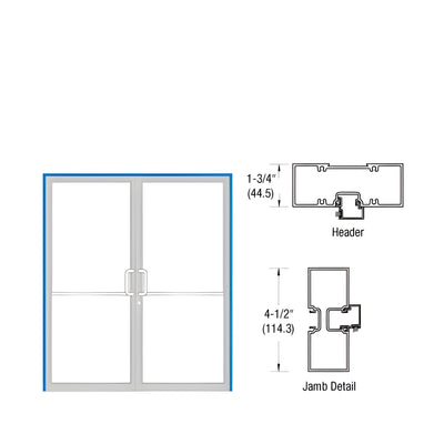 CRL-U.S. Aluminum Bronze Black Anodized Tubular Up and Over Double Door Frame Prepped for Pair DH009 Butt Hinges and Flush Bolts
