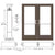 CRL-U.S. Aluminum Bronze Black Anodized Custom Pair Series 550 Wide Stile Geared Hinge Entrance Door for Surface Mount Door Closers