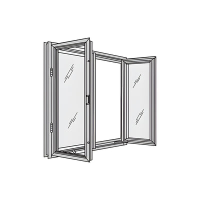 CRL-U.S. Aluminum Clear Anodized 7200 Series Double In-Swing Casement Window
