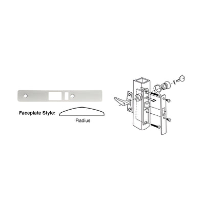 CRL Aluminum Radius Faceplate for DL2140 Deadlatch Locks