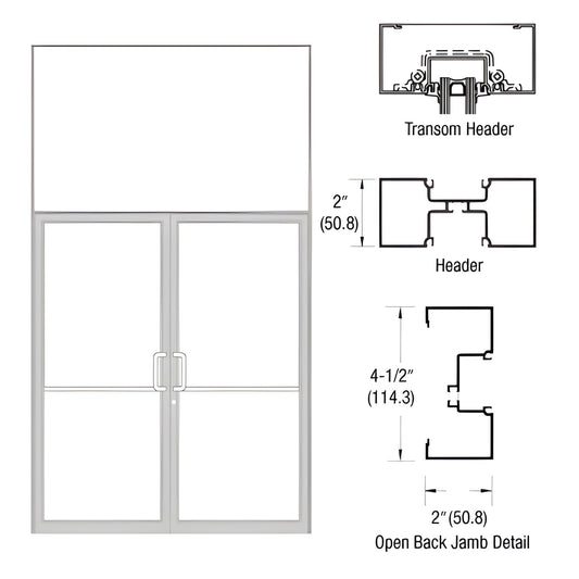CRL-U.S. Aluminum IT451 2ft Clear Anodized Offset Pivot Transom Frame