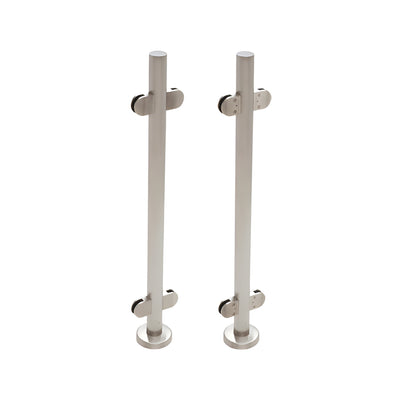 CRL Brushed Stainless Steel Schedule 40 Center Post Rail for Use with Glass Infill Panels