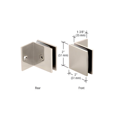 CRL Polished Nickel Fixed Panel Square Clamp With Small Leg
