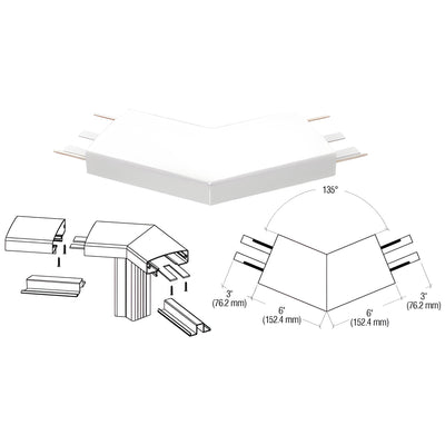 CRL Sky White 400 Series Top Cap 135º Corner