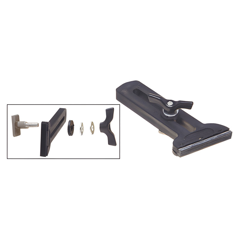 A right-hand truck rack kleat shown both as an assembled unit and as individual phenolic and rubber components.