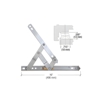 CRL 16" 4-Bar Standard Duty Stainless Steel Friction Hinge