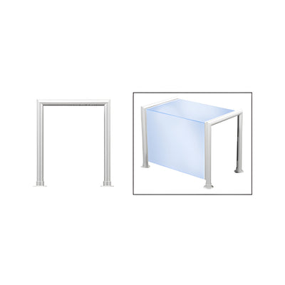 CRL Polished Stainless Elegant 145 Series 1-1/2" Tubing Glass On Top and Front Only Sneeze Guard