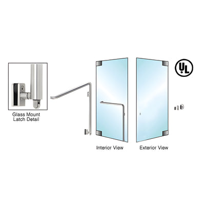 CRL-Blumcraft® Brushed Stainless Right Hand Reverse Glass Mount Keyed Access "Z" Exterior Bottom Securing Panic Handle