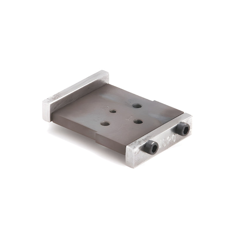 A metal curtain wall drill jig with a mill finish and numbered guide holes for the 4250T series.