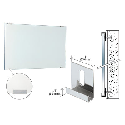 CRL Nickel Plated Dallas Mirror Clips for 1/4" Mirror
