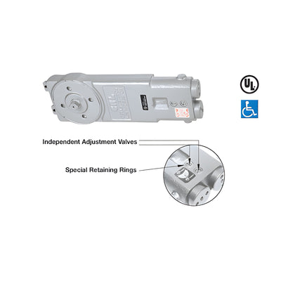 CRL Diamond Style Spindle 8.5 Lb. Exterior 105º No Hold Open Retrofit Overhead Concealed Closer Body Only