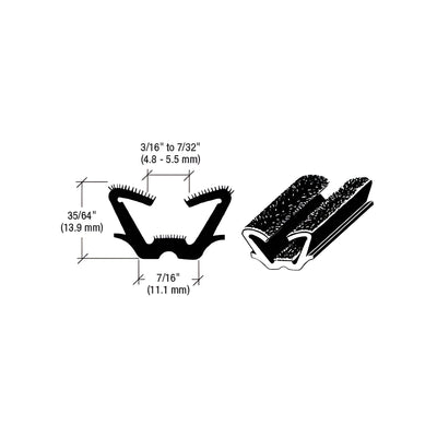 CRL 72" Flexible Flocked Rubber Glass Run Channel for 1965-1972 GM Mid-Size Cars