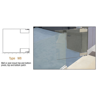 CRL Brushed Stainless Wall Mount Swinging Gate With Top and Bottom Pivots, Plus Top and Bottom Patch
