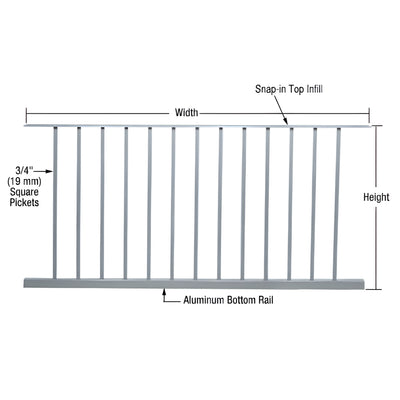 CRL Mill 200, 300, 350, and 400 Series 60"W x 36"H Picket Panel