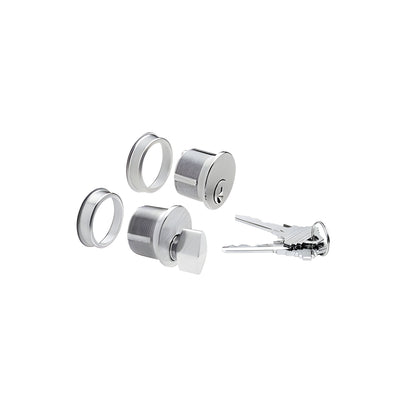 CRL Brushed Stainless Keyed Cylinder/Thumbturn Combo