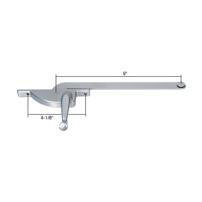 CRL Left Hand Aluminum Casement Window Operator with 9" Arm for Hope Windows