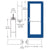CRL-U.S. Aluminum Custom KYNAR® Paint Custom Single Series 550 Wide Stile Offset Pivot Entrance Door for Overhead Concealed Door Closer