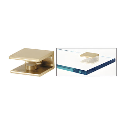 CRL Polished Brass Square Interior Shower Shelf Clamp
