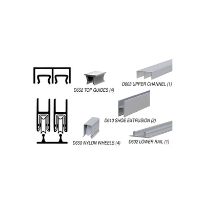 CRL Satin Anodized 48" Packaged Track Assembly D603 Upper and D602 Lower Track with Nylon Wheels