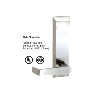 CRL Brushed Stainless 1600 Series Lever Trim for 1900 Rim Panic Devices